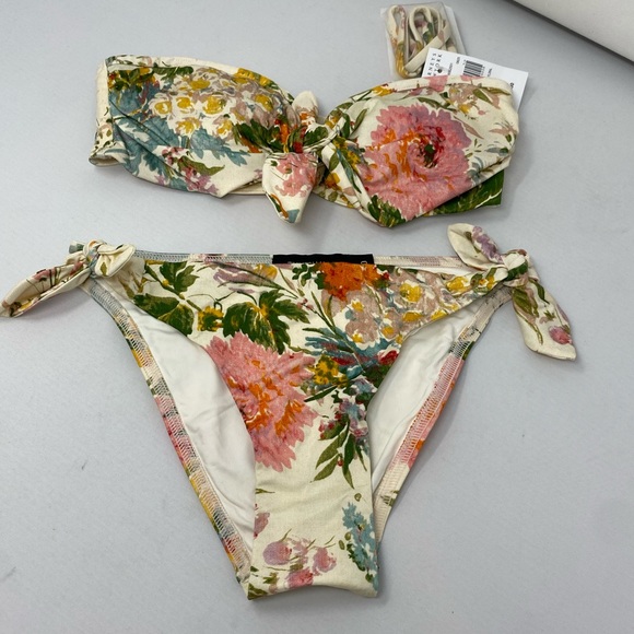 ZIMMERMAN Pink Floral Bikinis with Knots - Picture 6 of 12